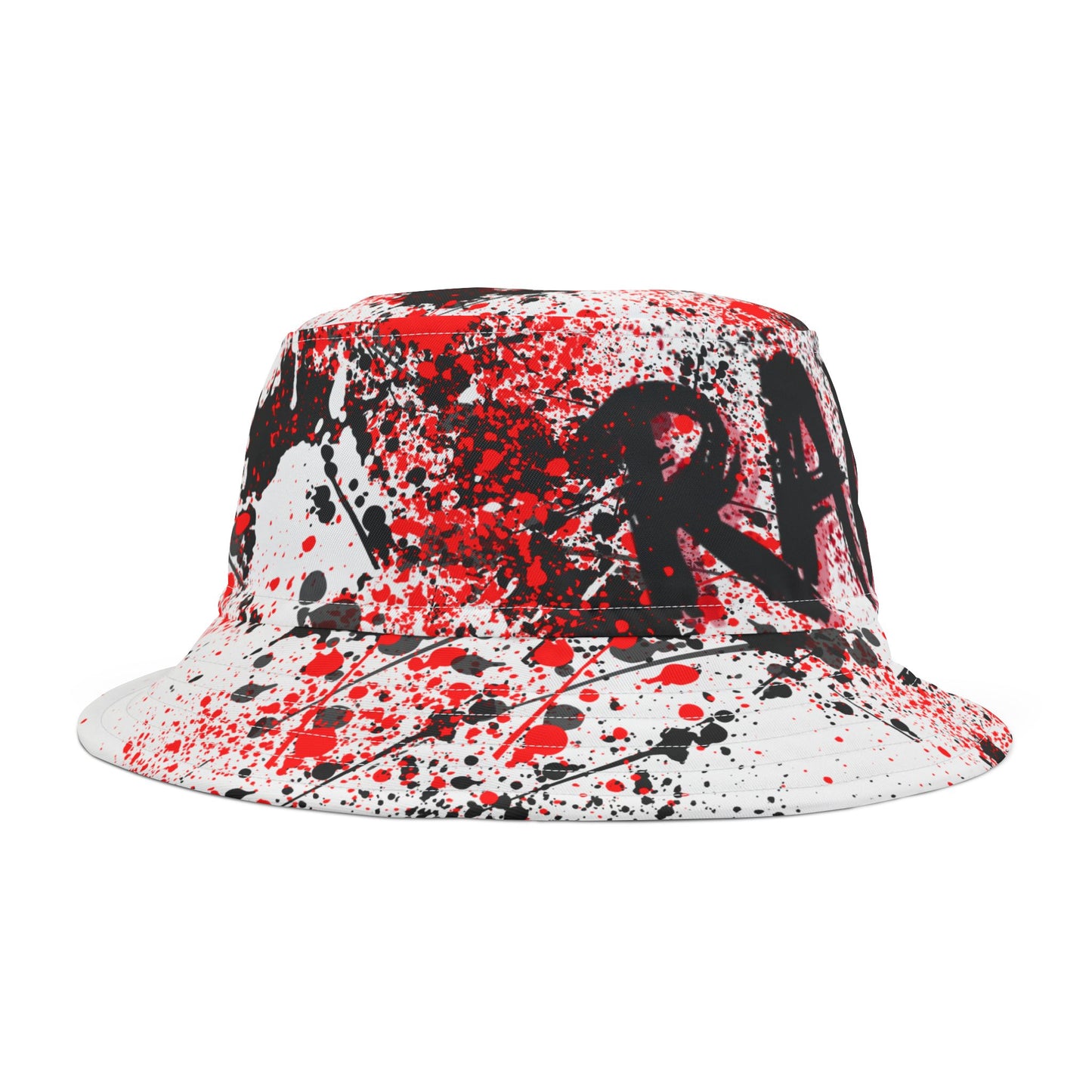 Trendy Bucket Hat, Street Style Accessory, Casual Summer Wear, Graffiti Print Hat, Perfect for Festivals, Throwback Vibe