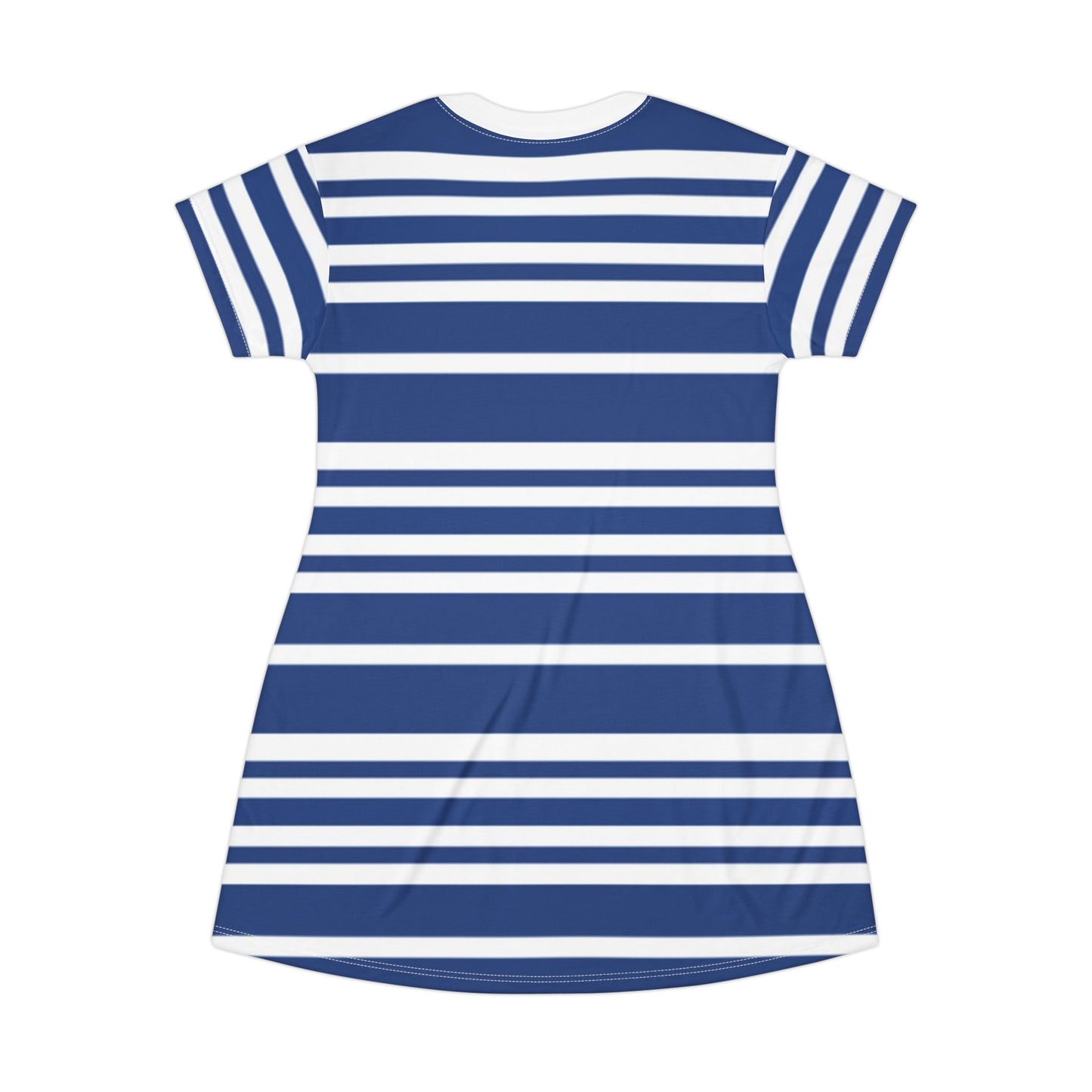 Blue & White Stylish Striped T-Shirt Dress for Casual Outings | Perfect for Summer, Sports Events, Parties, Gifts