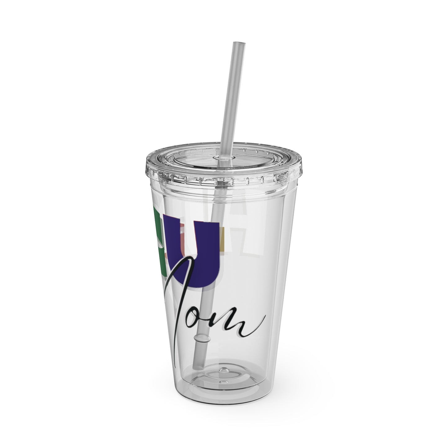 HBCU Mom Sunsplash Tumbler: Colorful Travel Cup, BPA-Free, Perfect for Summer Drinks, Gift for Friends, Eco-Friendly, Party Favor