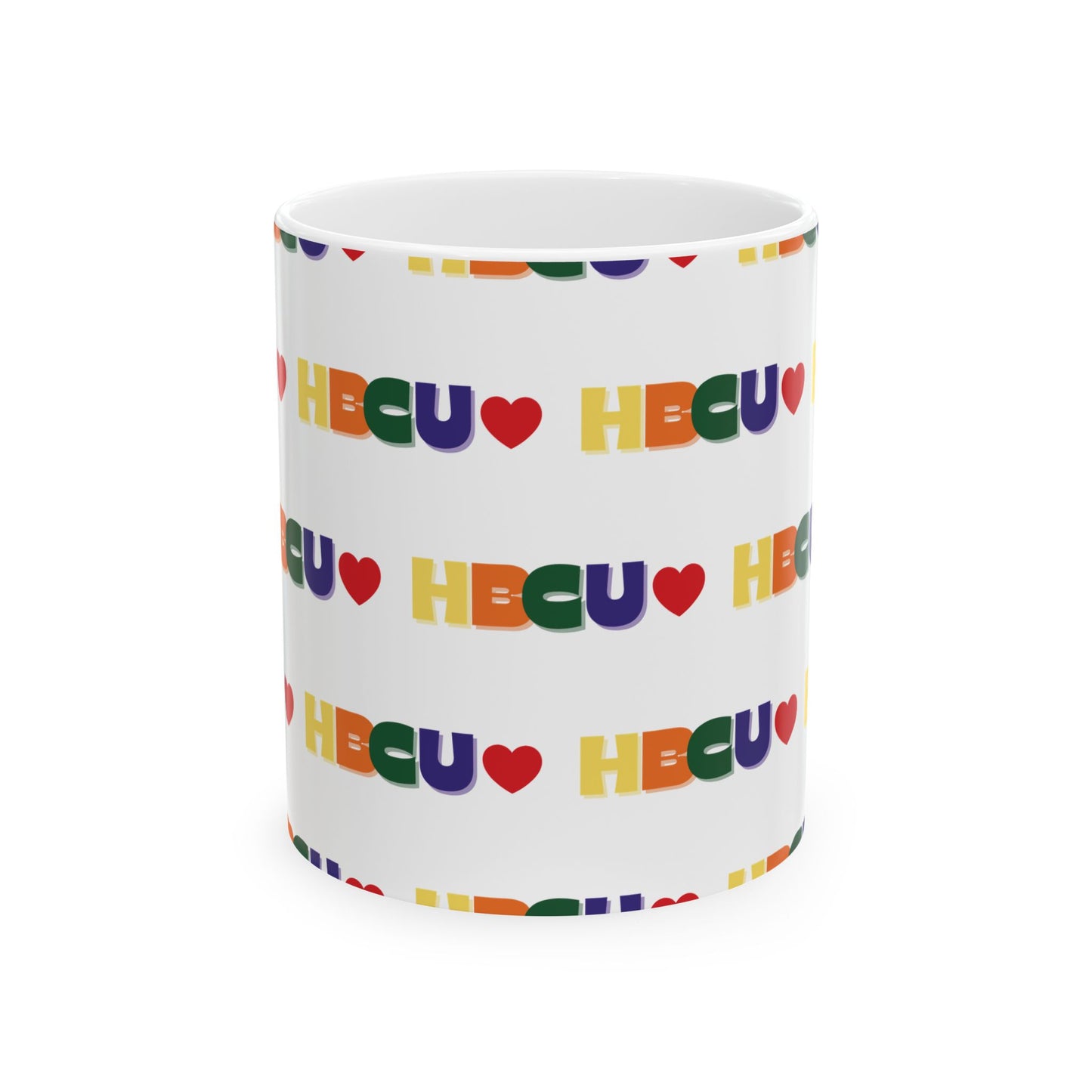 HBCU Love Ceramic Mug, Colorful Graduation Gift, Coffee Cup for Students, Educational Pride Mug, Diverse Community Mug