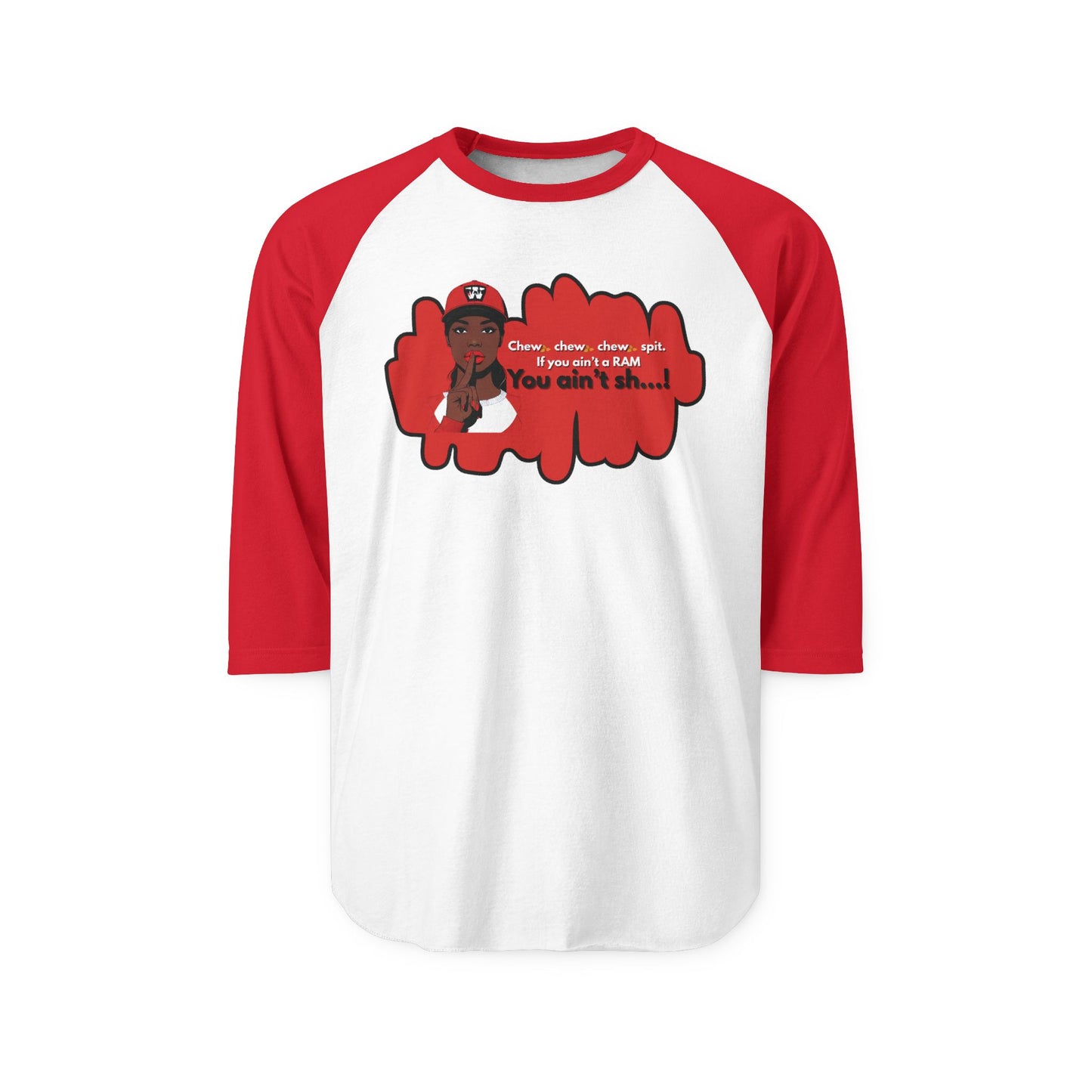 WSSU Slang W Three Quarter Sleeve Raglan Shirt with Bold Graphic, Casual Tee for Parties, Gift for Friends, Humor Shirt, Everyday Wear