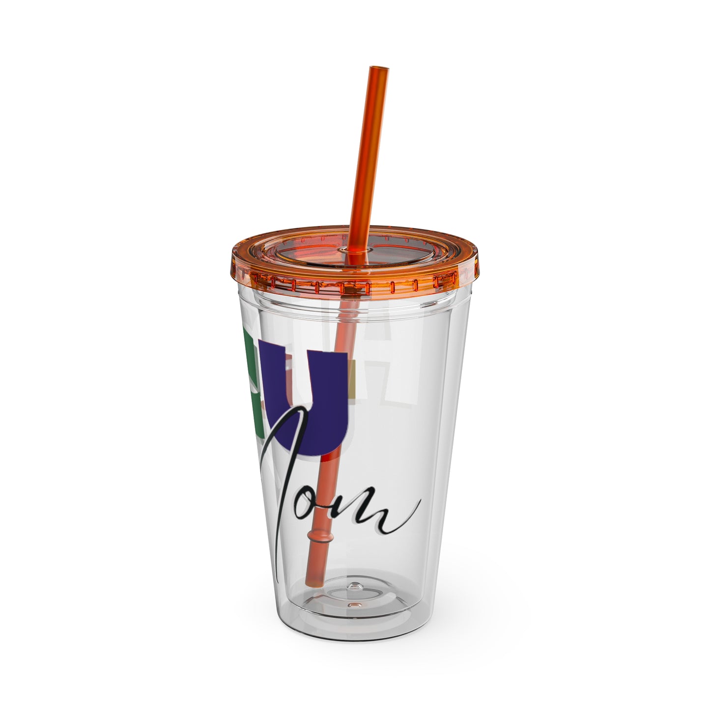 HBCU Mom Sunsplash Tumbler: Colorful Travel Cup, BPA-Free, Perfect for Summer Drinks, Gift for Friends, Eco-Friendly, Party Favor