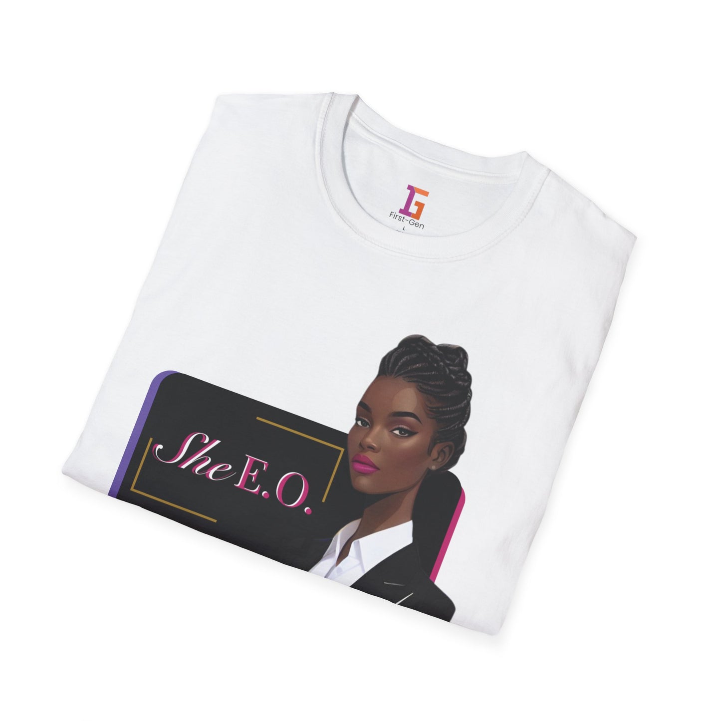 She E.O. Motivational T-Shirt, Empowerment Tee, Unisex Softstyle Shirt, Gifts for Her, Inspirational Wear, Business Casual Style