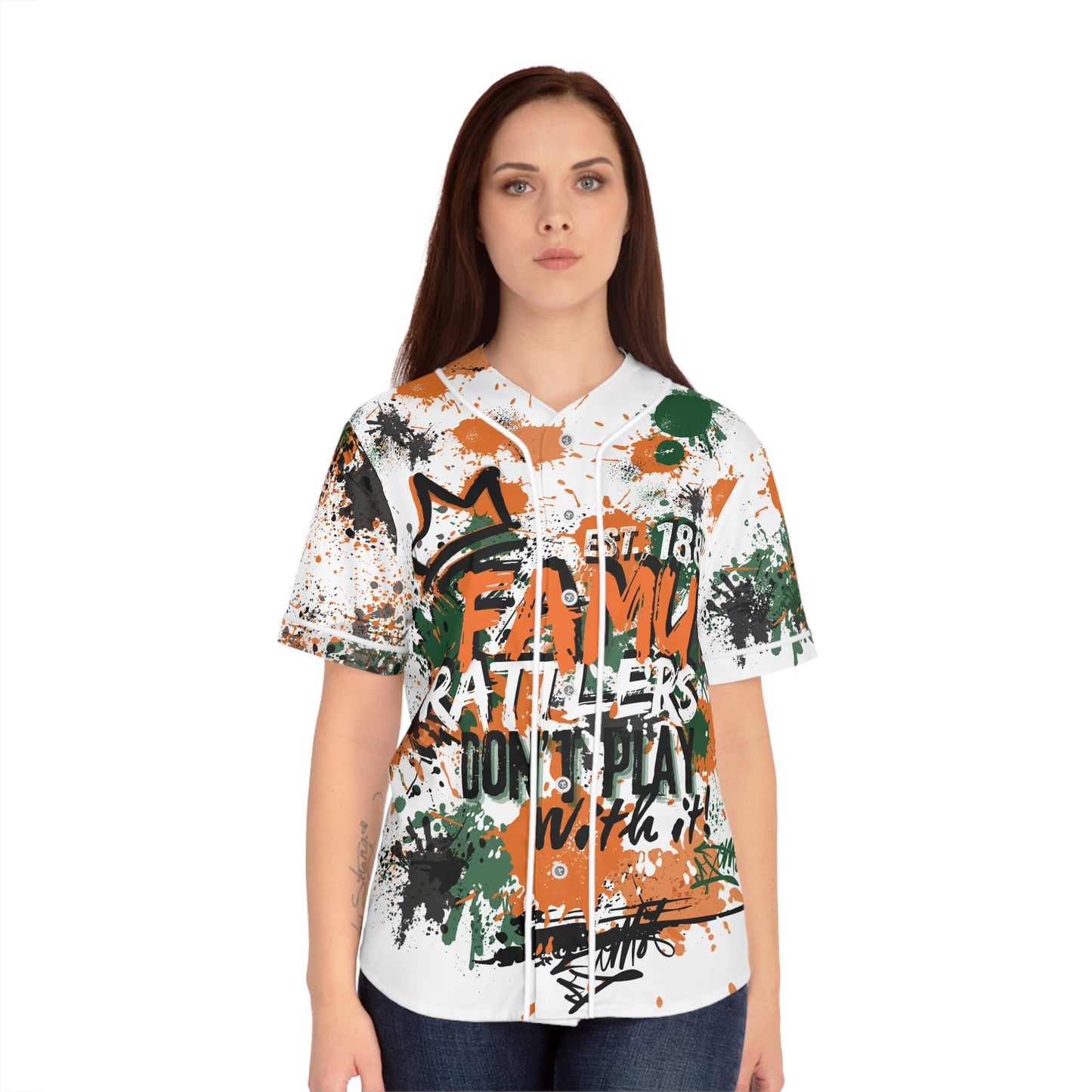 FAM Graffiti Womens Baseball Jersey, Street Art Shirt, Urban Style Top, Spray Paint Tee, Hip Hop Clothing