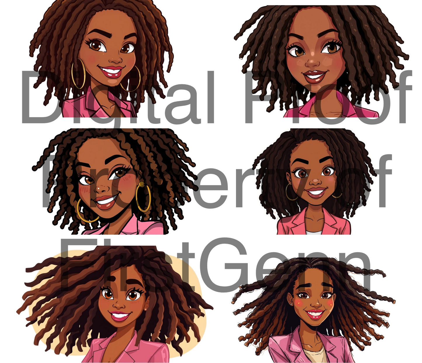 Black Women Illustrations – Pink Business Suit (Digital Download)