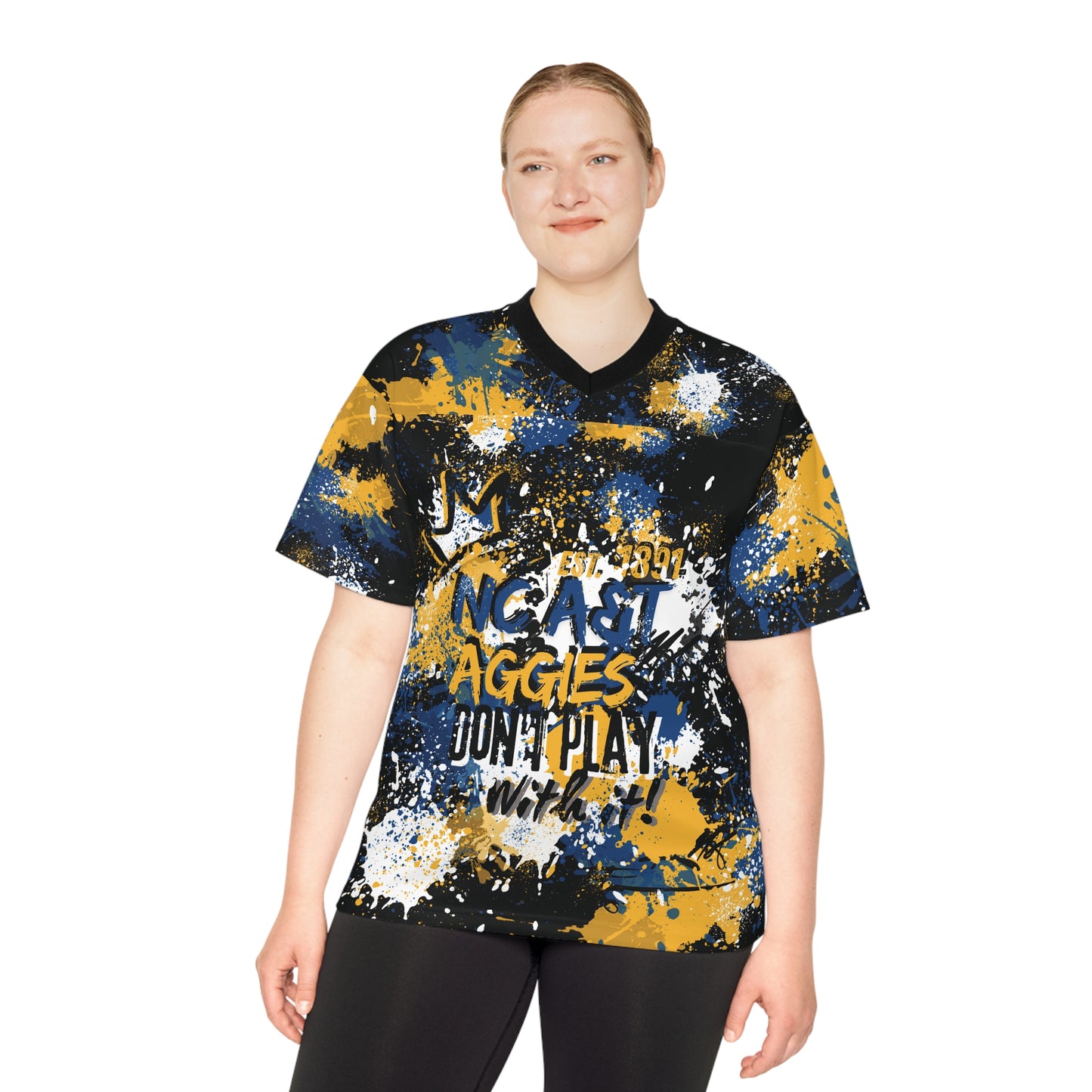 Unisex Aggie Football Jersey Art Print, Unique Sports Top for Fans, College Team Apparel, Game Day Outfit, Trendy Casual Wear