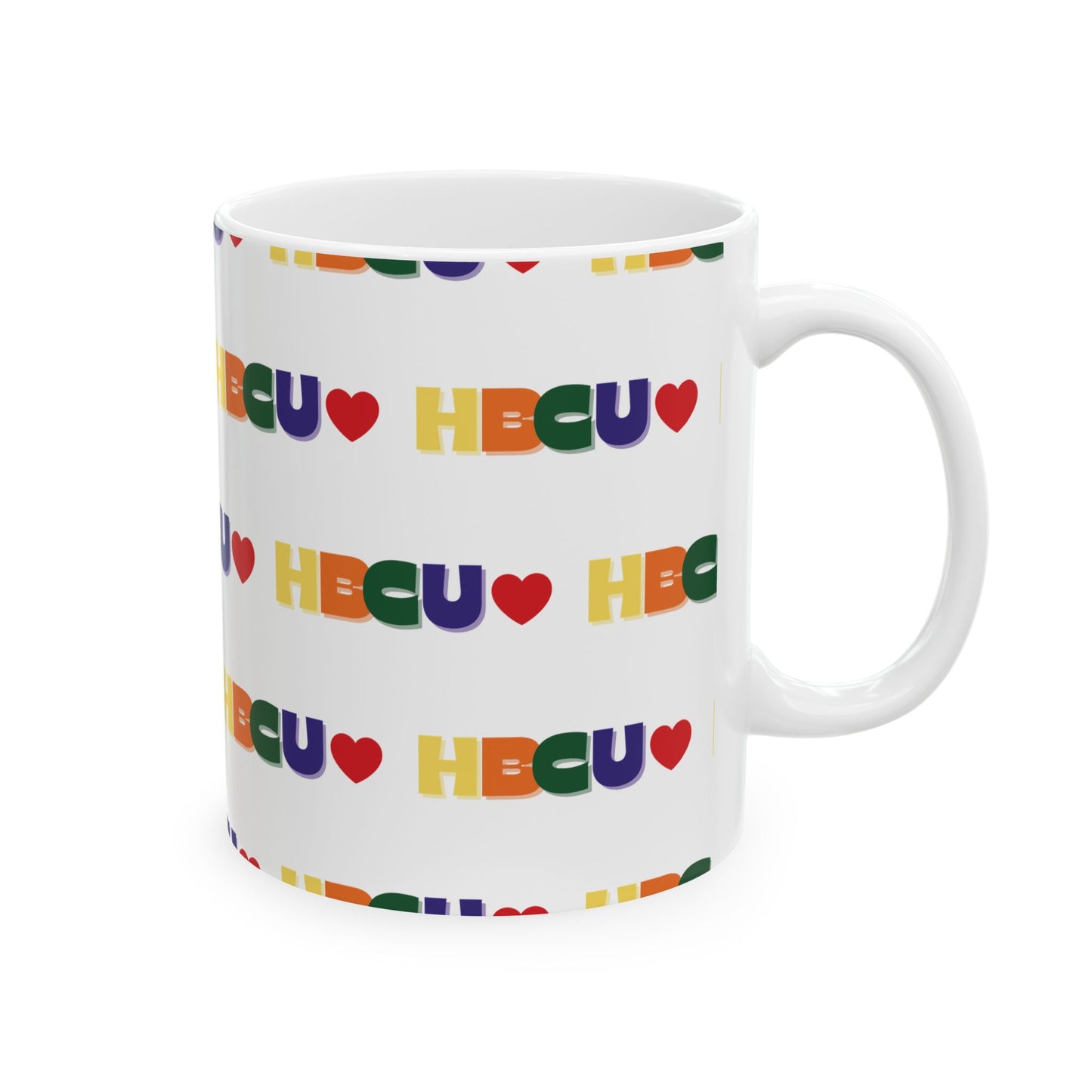 HBCU Love Ceramic Mug, Colorful Graduation Gift, Coffee Cup for Students, Educational Pride Mug, Diverse Community Mug