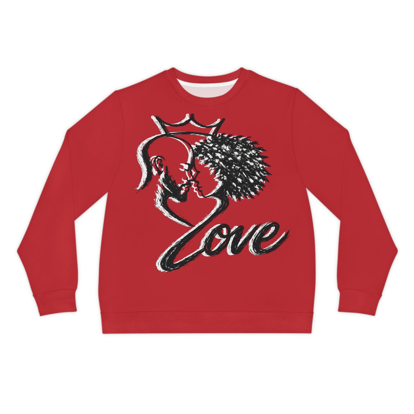 2 Love in Black Sweatshirt — Black Couple Graphic Red | FirstGen Designs