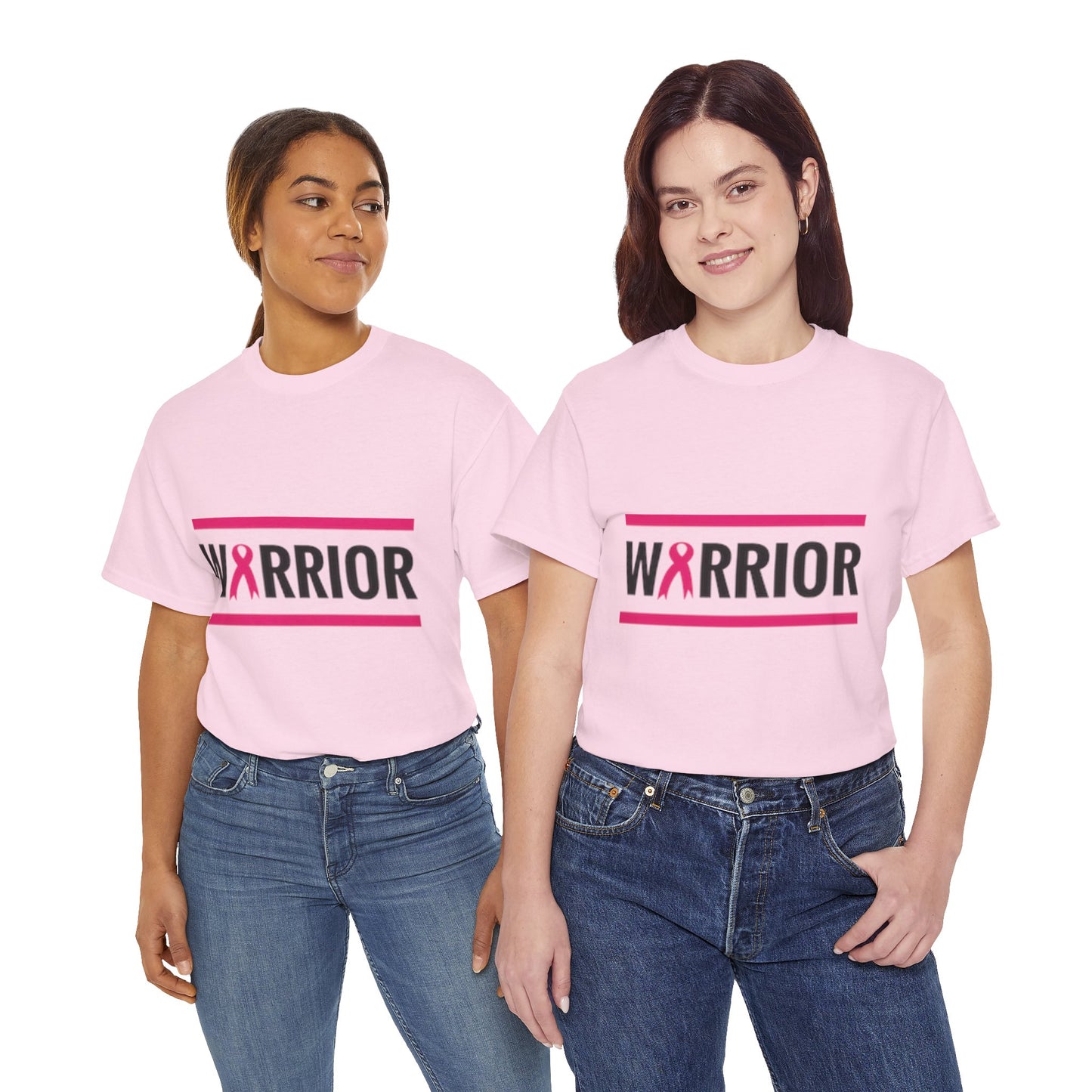 Breast Cancer Warrior Tee, Unisex Heavy Cotton T-Shirt, Cancer Awareness Shirt, Supportive Gift, Fight Like A Warrior Tee