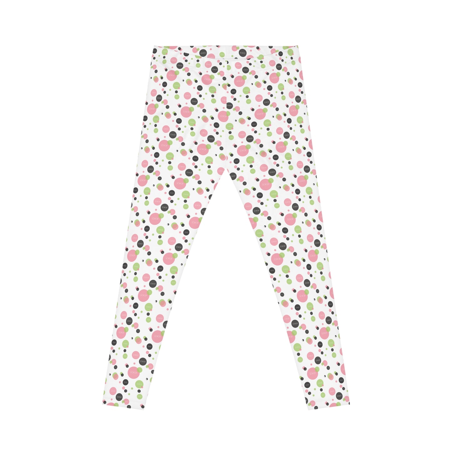 Soror Polka Dot Leggings W, Women's Leggings, Casual Pants, Pink and Green Leggings, Bold Patterned Tights