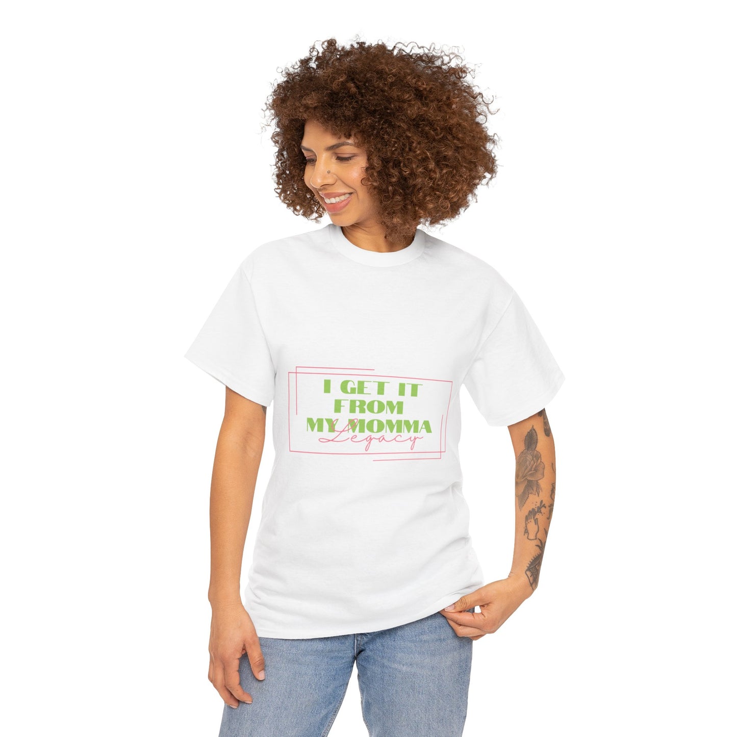 Sorority Cotton Tee, I Get It From My Momma Shirt, Gift for Mom, Unisex Family Tee, Mother's Day Shirt, Casual Everyday Wear