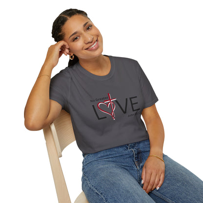 2 Love in Black Tee- No Greater Love T-Shirt - John 15:13 Christian Faith | FirstGen Designs