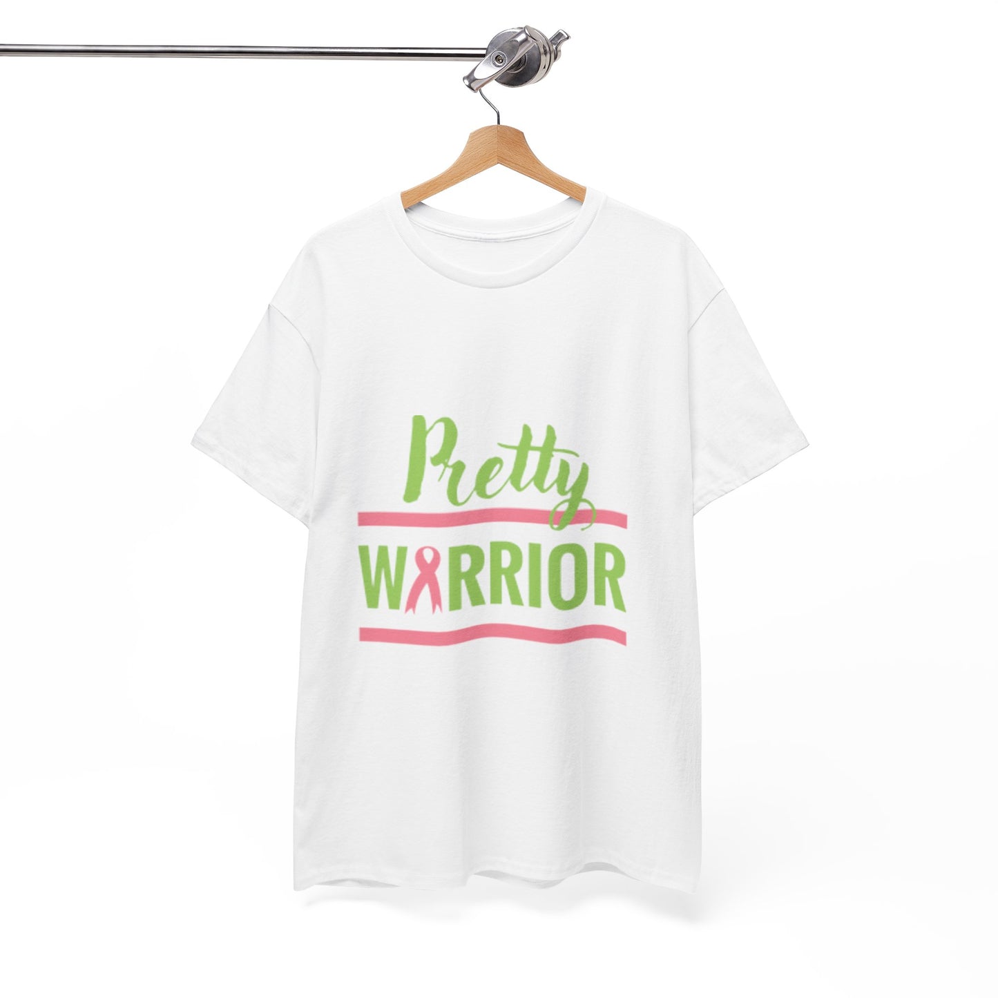 Pretty Warrior Unisex Heavy Cotton Tee - Breast Cancer Awareness Tee, Gift for Fighters, Support T-Shirt, Inspirational Clothing, [...]