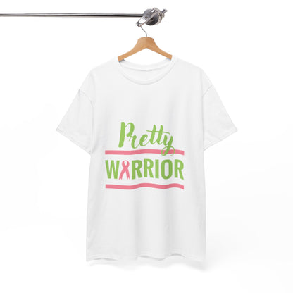 Pretty Warrior Unisex Heavy Cotton Tee - Breast Cancer Awareness Tee, Gift for Fighters, Support T-Shirt, Inspirational Clothing, [...]
