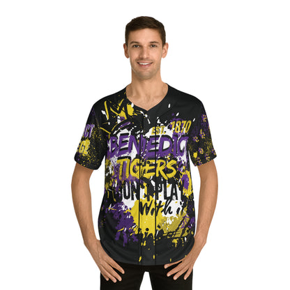 BC Bold Graphic Men's Baseball Jersey Blk, Sporty Apparel, Casual Wear, Unique Gift for Baseball Fans, Streetwear Style