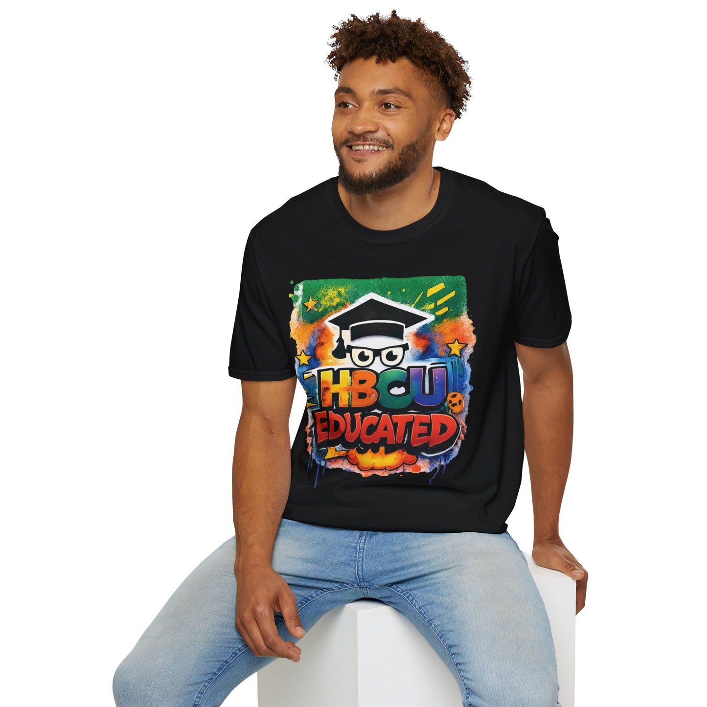 HBCU Graphic Tee Shirt, Historically Black Colleges Universities Unisex Softstyle T-Shirt, Proud Alumni Top, College Student Gift, Black