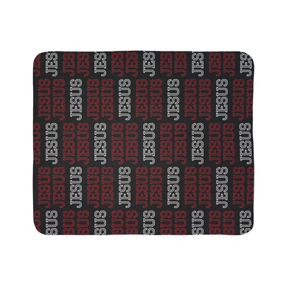 Christian Apparel Sherpa Blanket – Jesus Pattern Cozy Christian Throw | FirstGen Designs