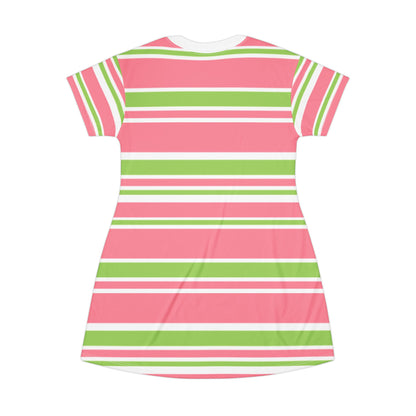 Soror Stylish Striped T-Shirt Dress for Casual Outings | Perfect for Summer, Sports Events, Parties, Gifts