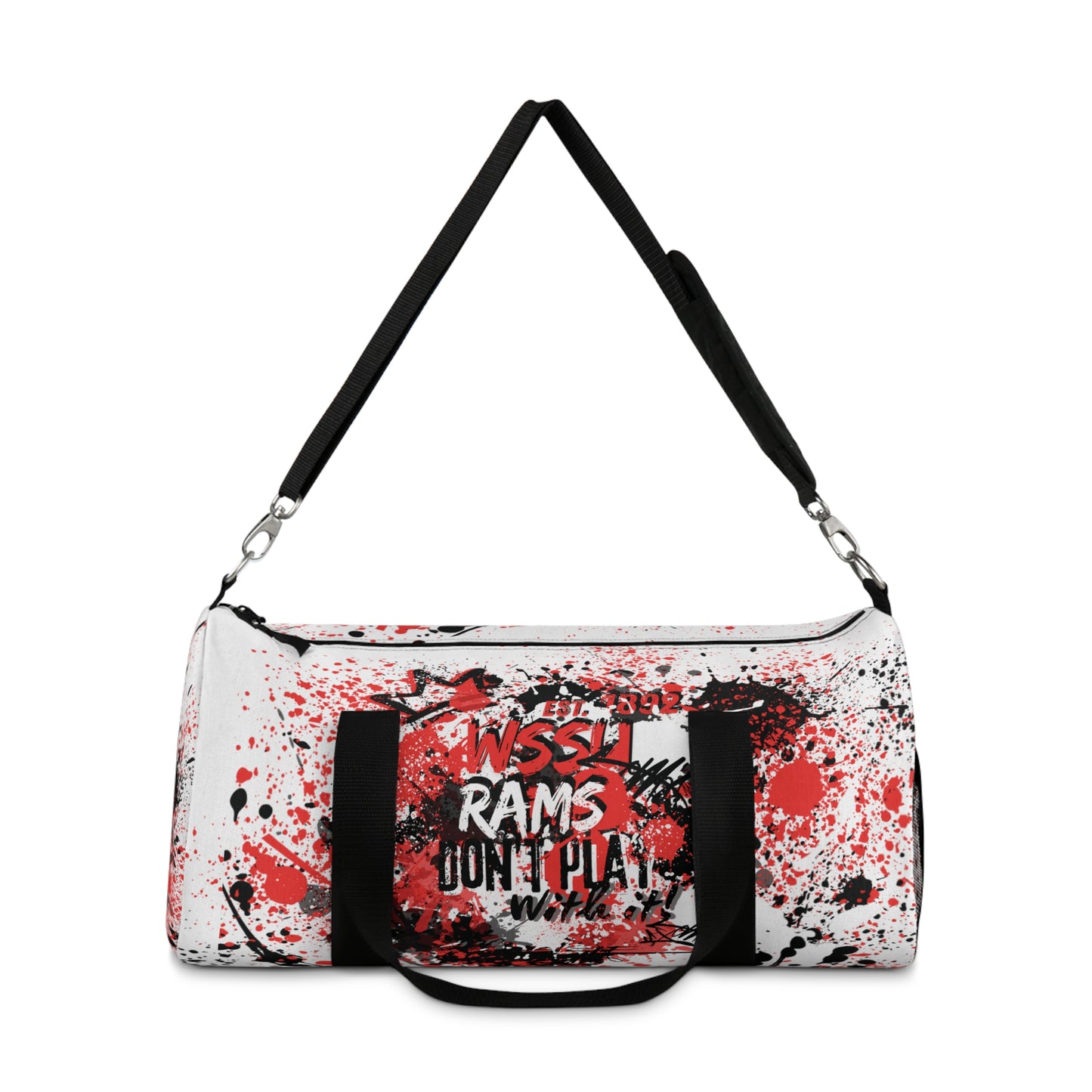 Rep Your HBCU Duffel Bag – WSSU Graffiti Art White Travel Bag | FirstGen Designs