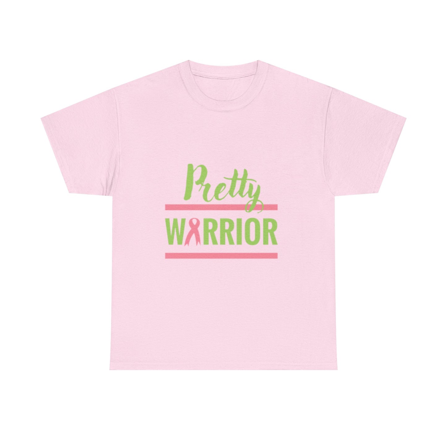 Pretty Warrior Unisex Heavy Cotton Tee - Breast Cancer Awareness Tee, Gift for Fighters, Support T-Shirt, Inspirational Clothing, [...]