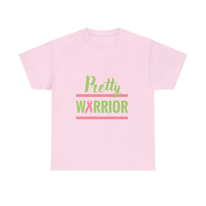 Pretty Warrior Unisex Heavy Cotton Tee - Breast Cancer Awareness Tee, Gift for Fighters, Support T-Shirt, Inspirational Clothing, [...]