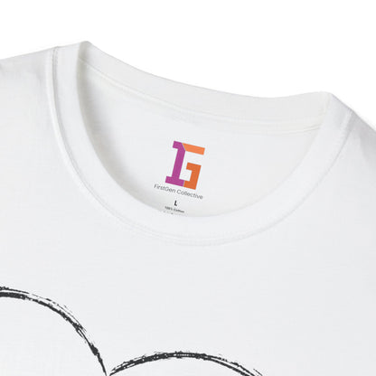 2 Love In Black Tee — Couple Heart Illustration ‘Forever, Always’ T-Shirt | FirstGen Designs