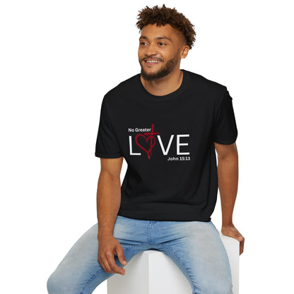 2 Love in Black Tee- No Greater Love T-Shirt - John 15:13 Christian Faith | FirstGen Designs