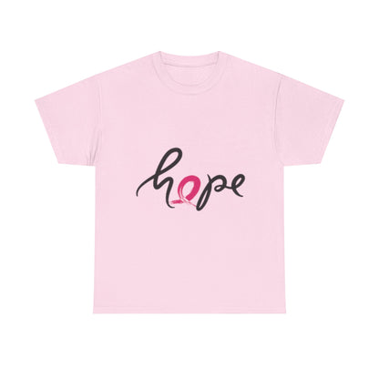 Hope Unisex Heavy Cotton Tee - Motivational T-Shirt for Awareness, Gift for Her, Inspirational Apparel, Everyday Wear, Fundraising