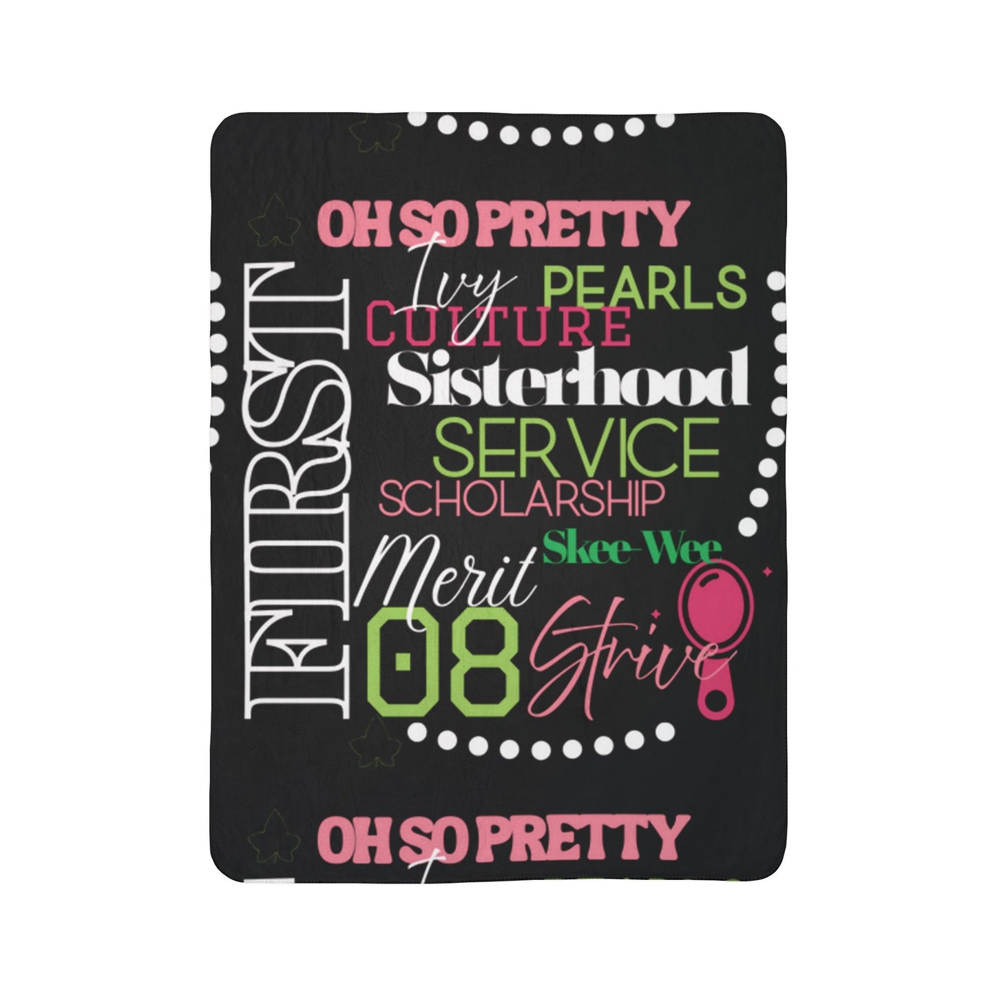 Divine Ladies Sherpa Fleece Blanket Black – Ivy Pearls Sisterhood Design | FirstGen Designs