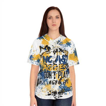 Aggies Graffiti Womens Baseball Jersey, Street Art Shirt, Urban Style Top, Spray Paint Tee, Hip Hop Clothing