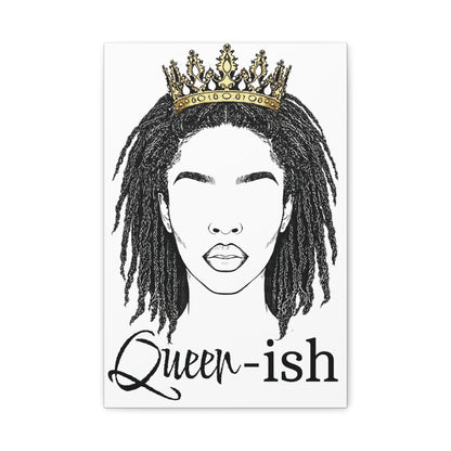 Queen-ish Canvas Wall Art — Black Woman Crown Portrait