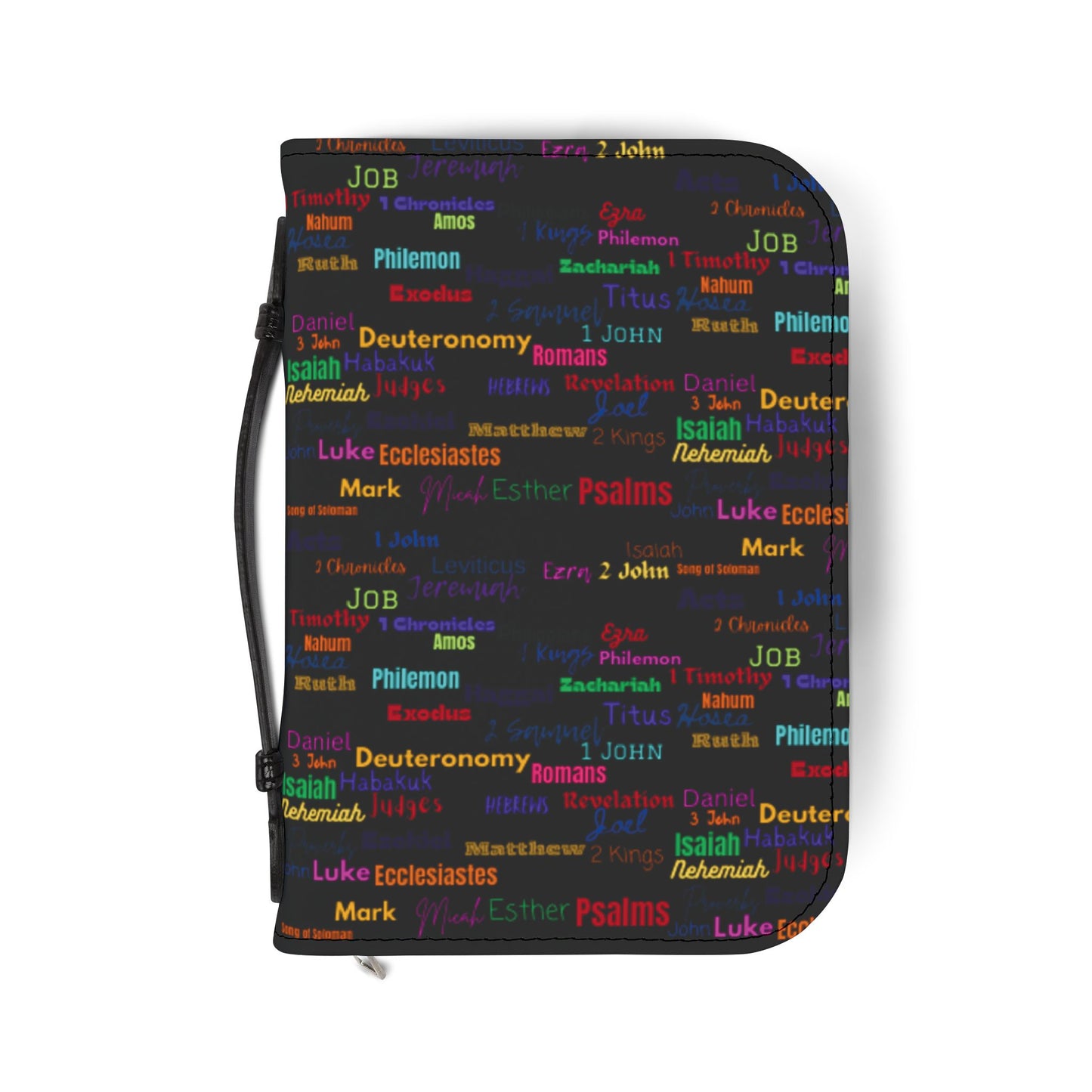 Colorful Bible Cover Black, Bible Case, Religious Gifts, Church Supplies, Scripture Holder, Christian Accessories