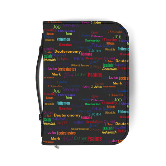 Colorful Bible Cover Black, Bible Case, Religious Gifts, Church Supplies, Scripture Holder, Christian Accessories