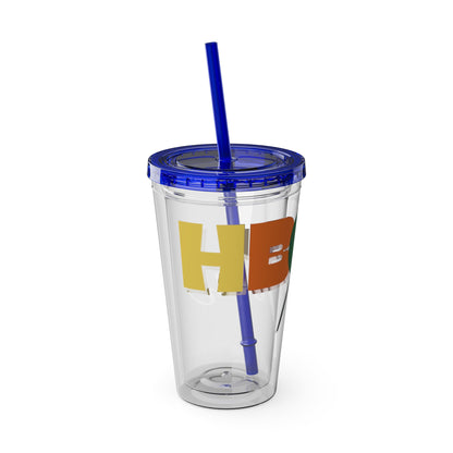 HBCU Mom Sunsplash Tumbler: Colorful Travel Cup, BPA-Free, Perfect for Summer Drinks, Gift for Friends, Eco-Friendly, Party Favor