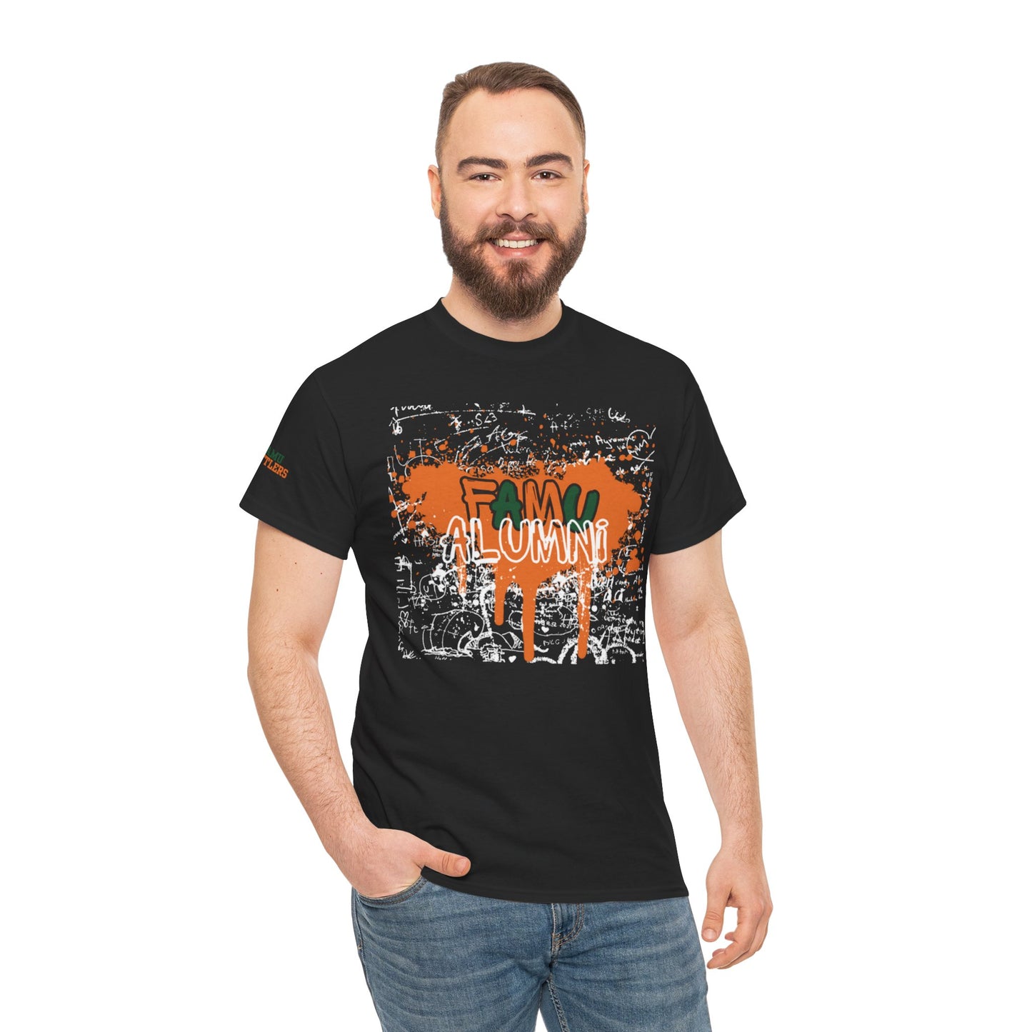 Unisex Heavy Cotton Tee with 'FAMU ALUMNI' Design, Perfect for Alumni Gatherings, School Spirit, Casual Wear, Gift for Grads, Vintage [...]