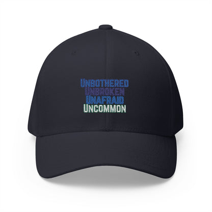 Cap, Unbothered, Unbroken, Unafraid, Uncommon, Embroidered Hat, Baseball Cap, Custom Baseball Hat, Inspirational Cap,