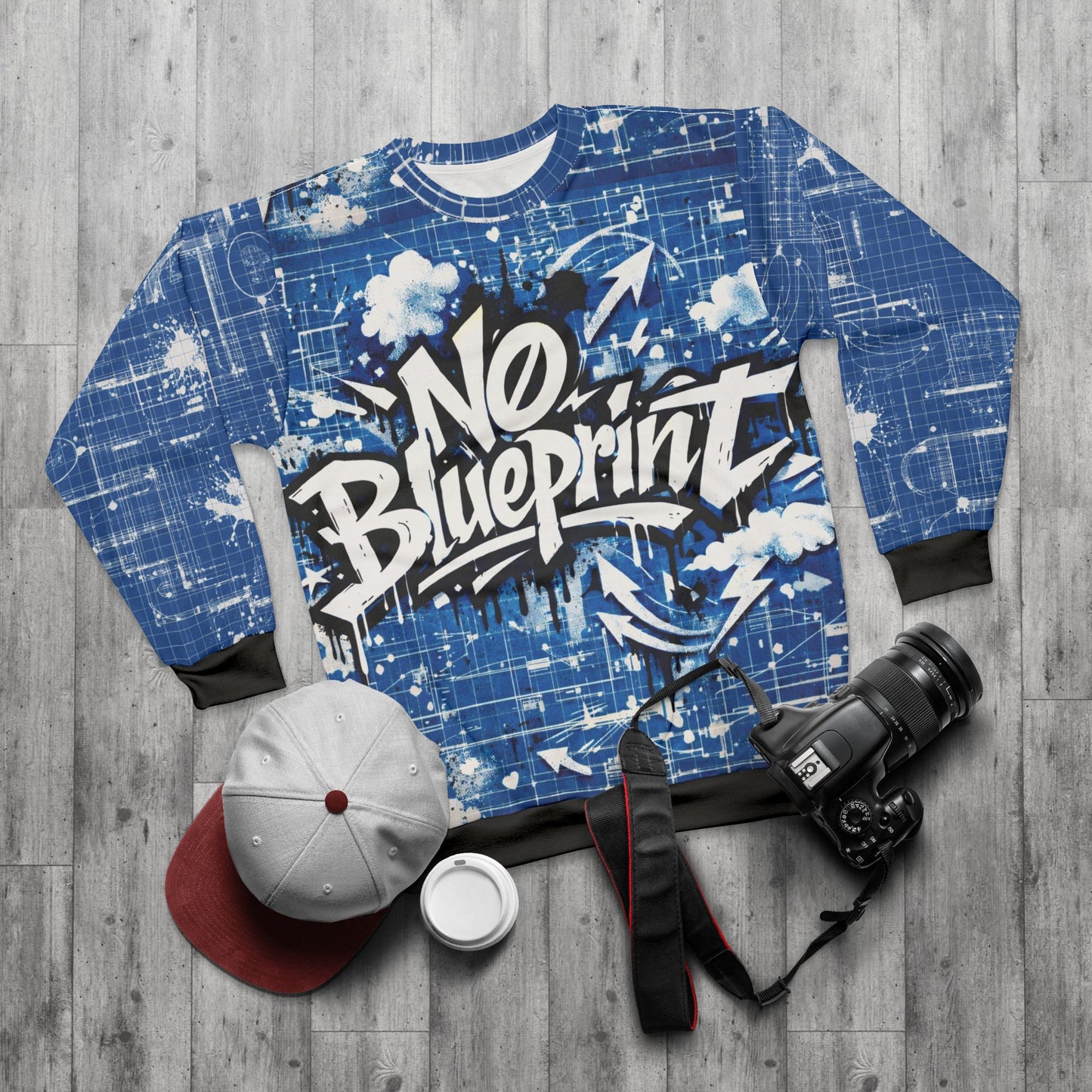 4 The Culture Sweatshirt – No Blueprint Graffiti All-Over Print | FirstGen Designs