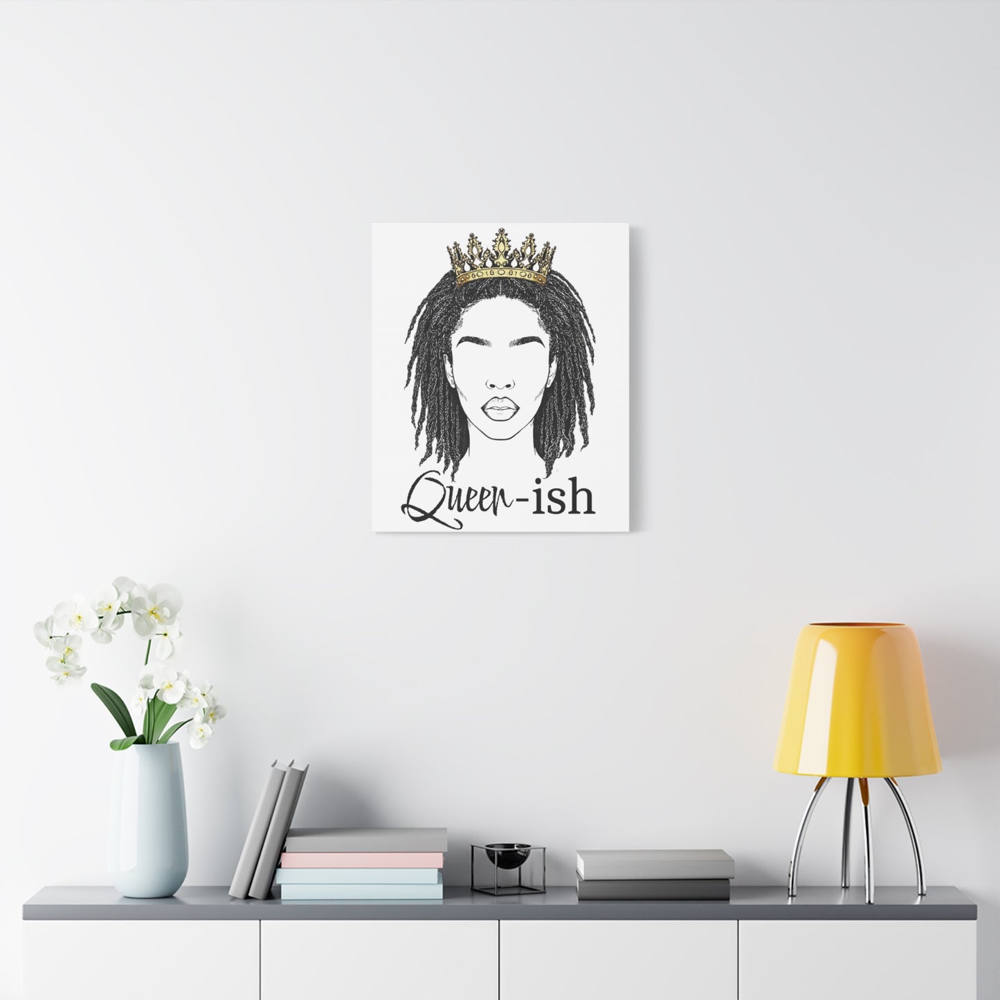 Queen-ish Canvas Wall Art — Black Woman Crown Portrait
