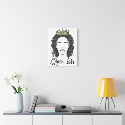 Queen-ish Canvas Wall Art — Black Woman Crown Portrait