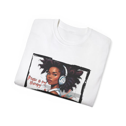 Music is My Therapy Unisex Cotton Tee, Relaxed Fit Shirt for Music Lovers, Gift for Musicians, Casual Outfit, Inspirational Apparel