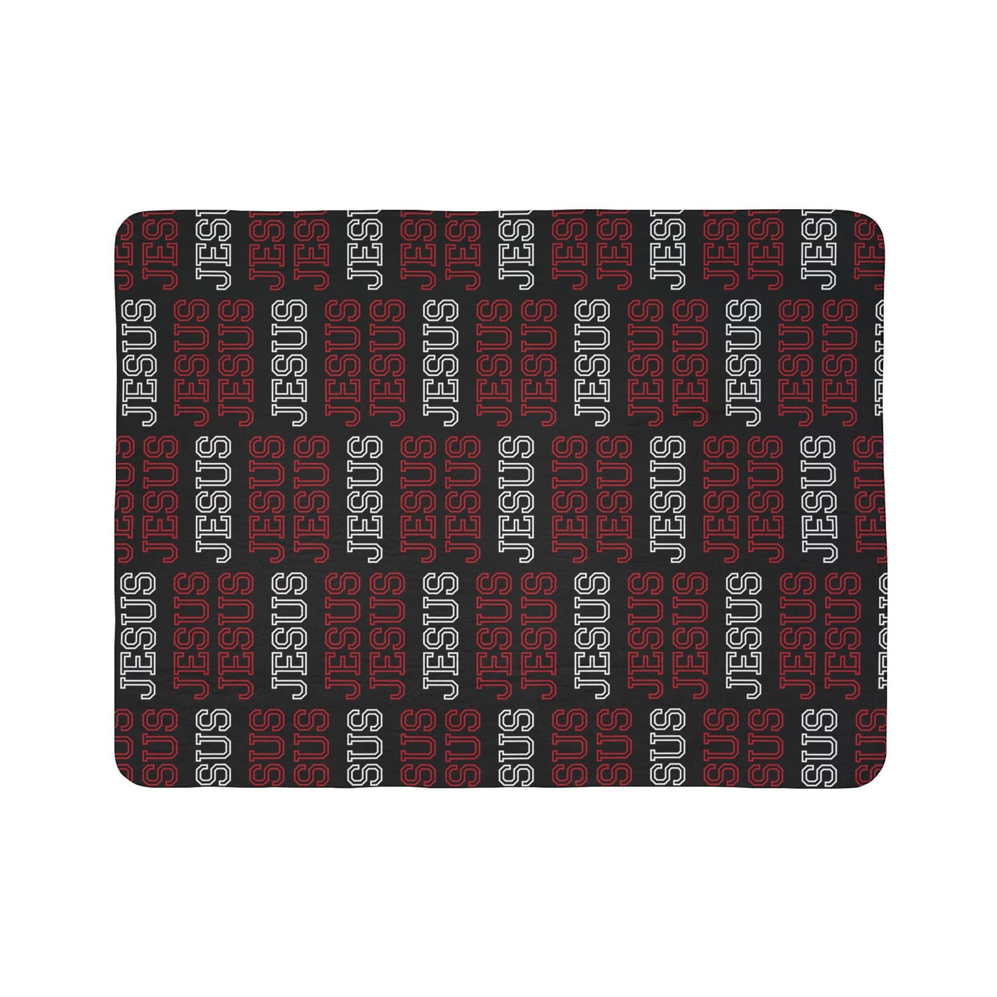 Christian Apparel Sherpa Blanket – Jesus Pattern Cozy Christian Throw | FirstGen Designs