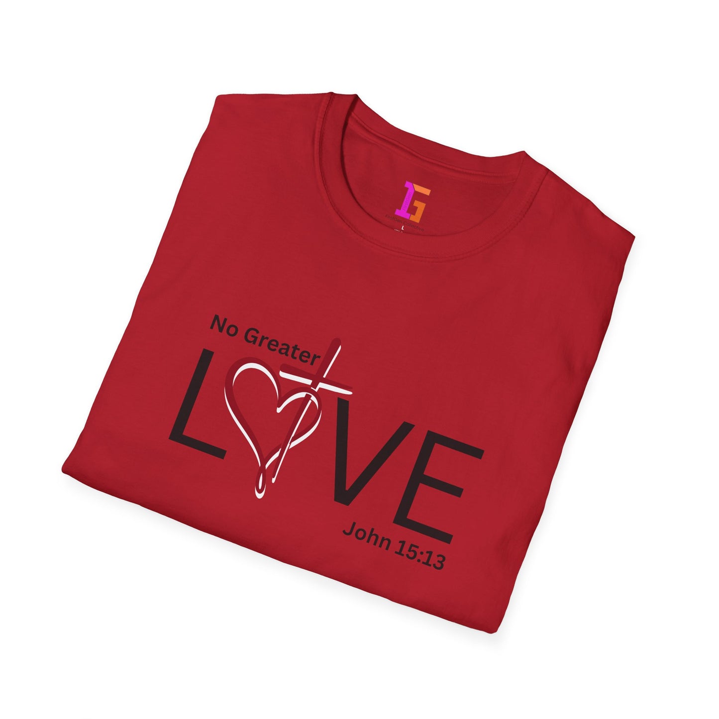 2 Love in Black Tee- No Greater Love T-Shirt - John 15:13 Christian Faith | FirstGen Designs