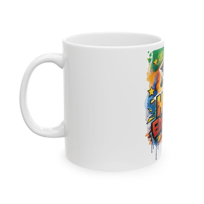 HBCU Educated Ceramic Mug, Colorful Graduation Gift, Coffee Cup for Students, Educational Pride Mug, Diverse Community Mug