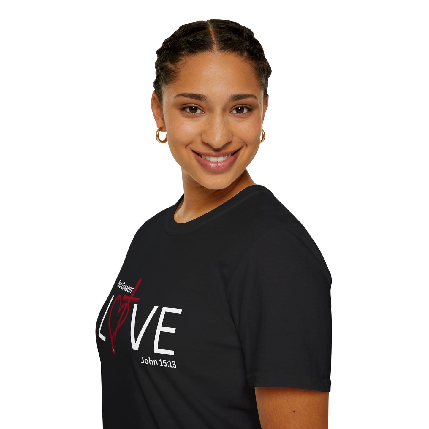 2 Love in Black Tee- No Greater Love T-Shirt - John 15:13 Christian Faith | FirstGen Designs