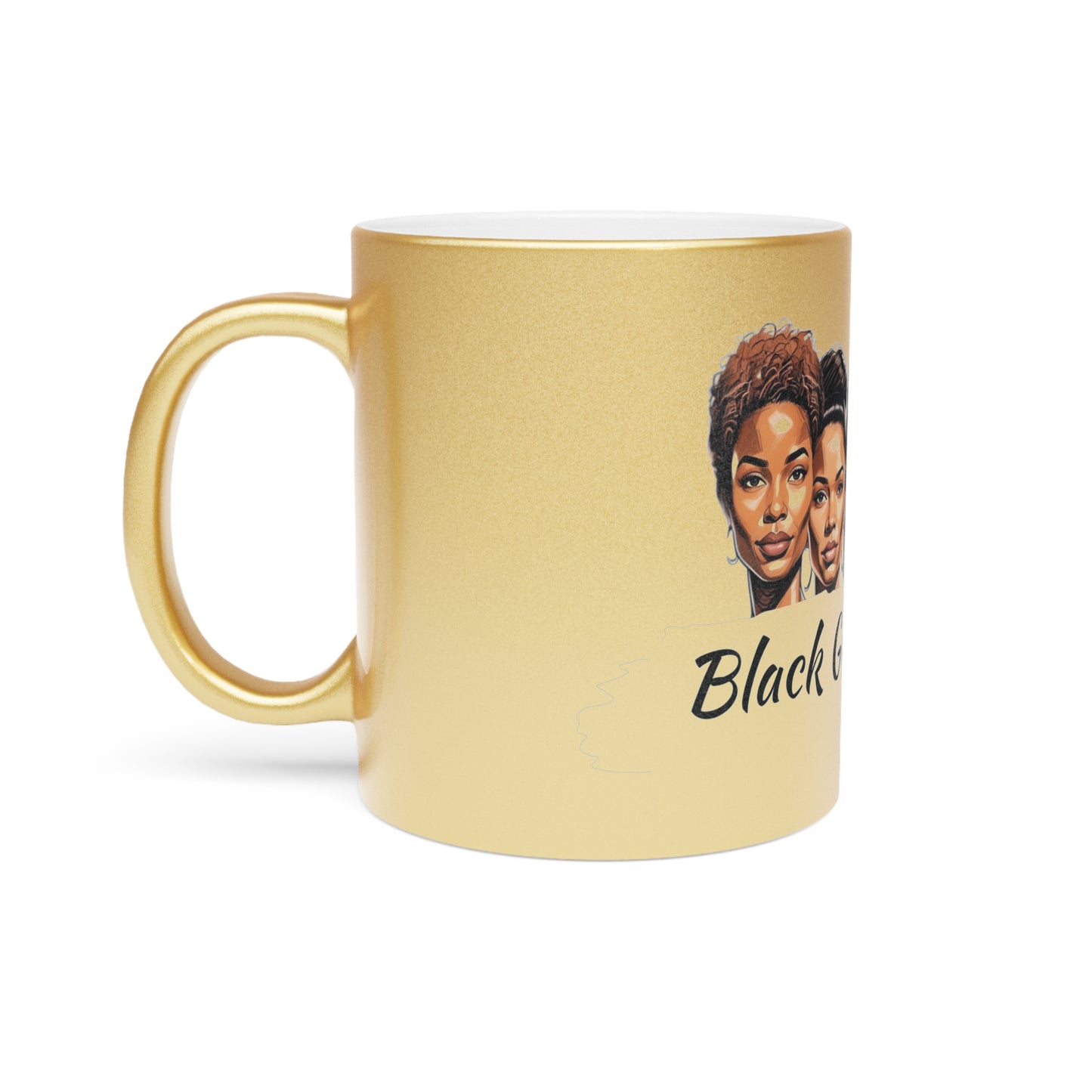Elegant Metallic Mug - Celebrate Black Girl Excellence with Style, Gift for Friends, Inspirational Coffee Cup, Home Decor, Birthday Present