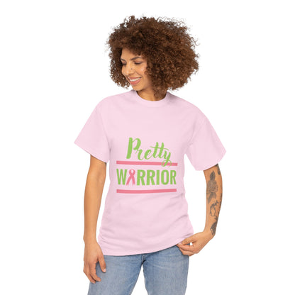 Pretty Warrior Unisex Heavy Cotton Tee - Breast Cancer Awareness Tee, Gift for Fighters, Support T-Shirt, Inspirational Clothing, [...]