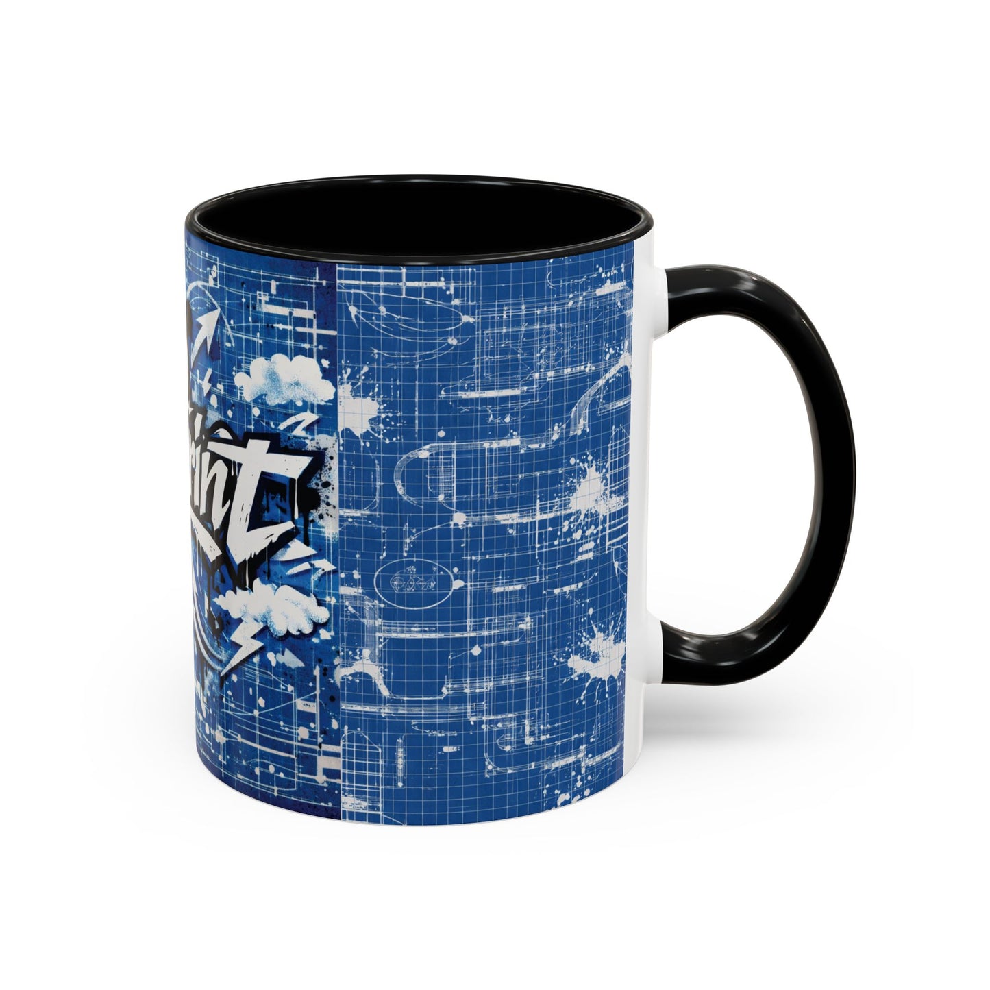 4 The Culture Coffee Mug – No Blueprint Blue Graffiti Accent (11/15 oz) | FirstGen Designs