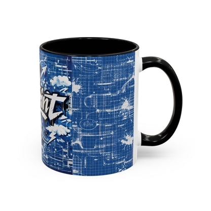 4 The Culture Coffee Mug – No Blueprint Blue Graffiti Accent (11/15 oz) | FirstGen Designs