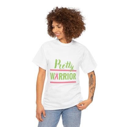 Pretty Warrior Unisex Heavy Cotton Tee - Breast Cancer Awareness Tee, Gift for Fighters, Support T-Shirt, Inspirational Clothing, [...]