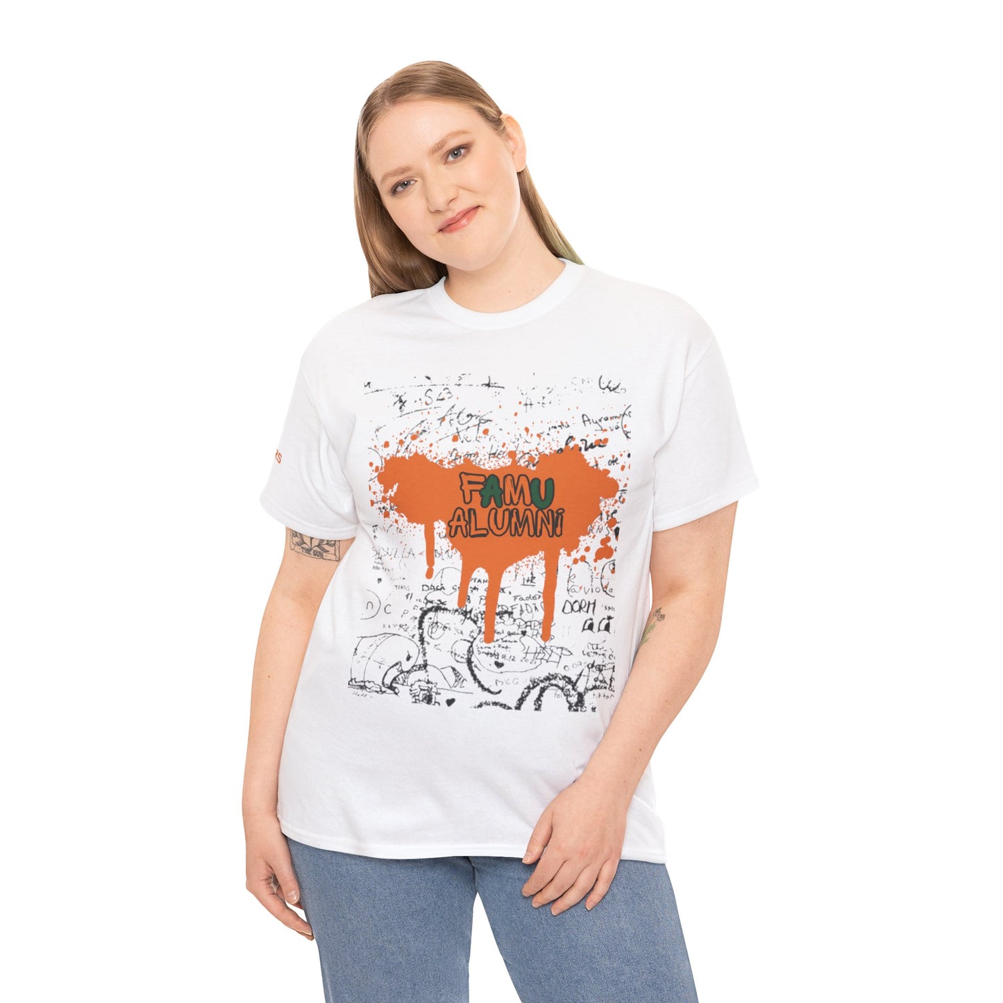 Unisex Heavy Cotton Tee with 'FAMU ALUMNI' Design, Perfect for Alumni Gatherings, School Spirit, Casual Wear, Gift for Grads, Vintage [...]